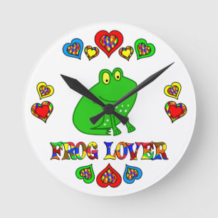 Frosch-Liebhaber Runde Wanduhr