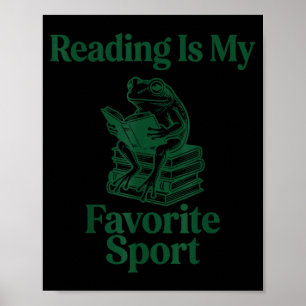Frosch liest Buch Spaß Männer Frauen Kinder lesen Poster