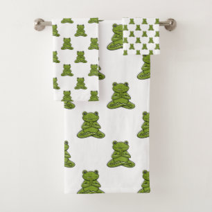 Frosch Meditation Badetuch Set