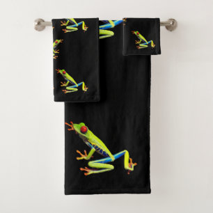 Frosch, Mit Augen gestrichen Badhandtuch Set
