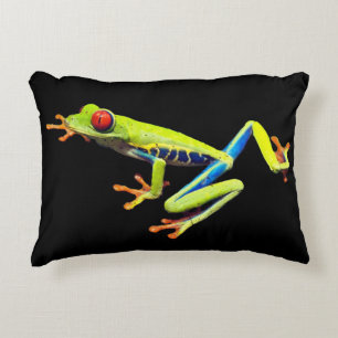 Frosch, Mit Augen gestrichen Dekokissen