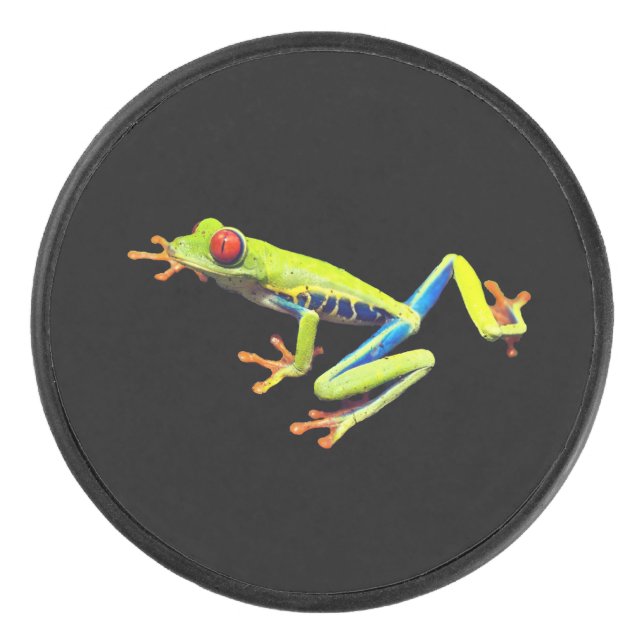 Frosch, Mit Augen gestrichen Eishockey Puck (Vorderseite)