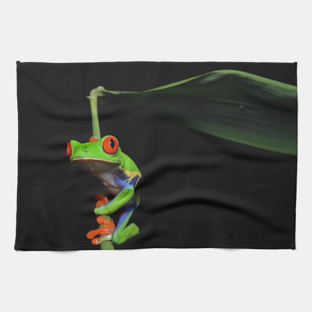 Frosch, Mit Augen gestrichen Geschirrtuch (Horizontal)