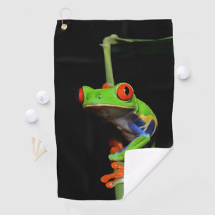 Frosch, Mit Augen gestrichen Golfhandtuch