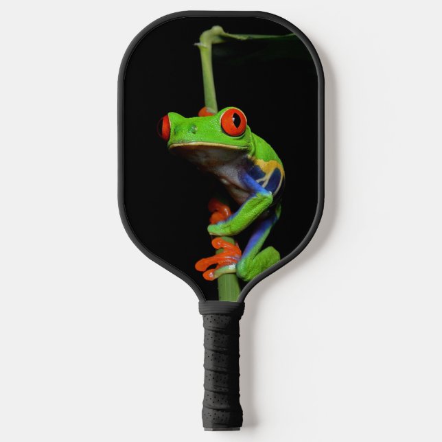 Frosch, Mit Augen gestrichen Pickleball Schläger (Vorderseite)