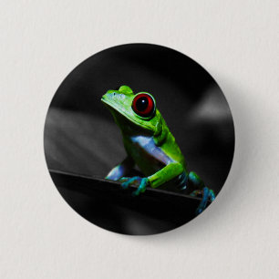 Frosch, Mit Augen Rotbaum III Button
