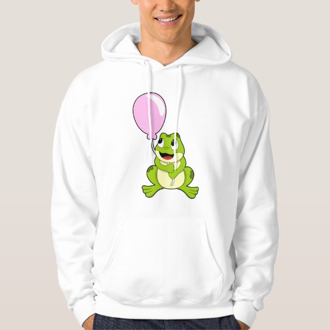 Frosch mit Ballon Hoodie (Vorderseite)