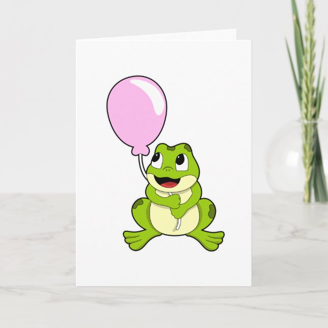 Frosch mit Ballon Karte (Vorderseite)