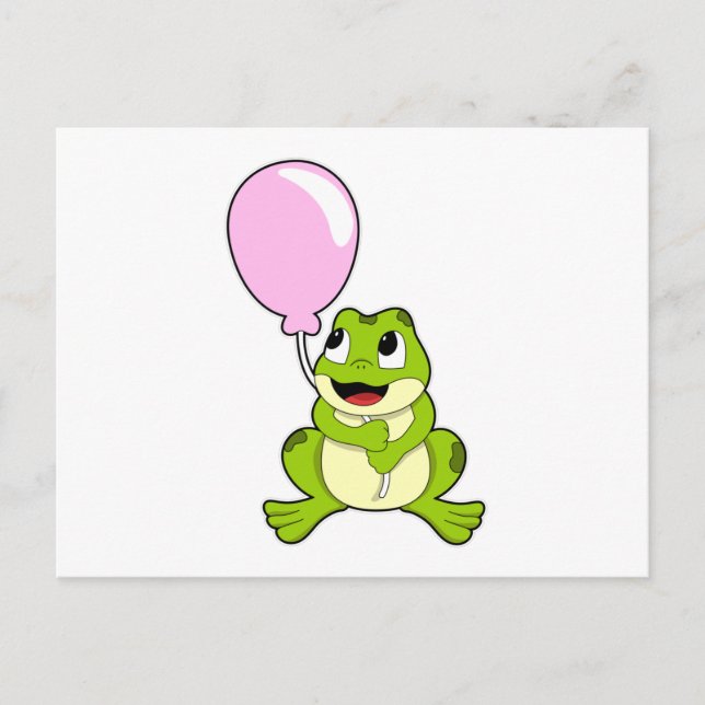 Frosch mit Ballon Postkarte (Vorderseite)