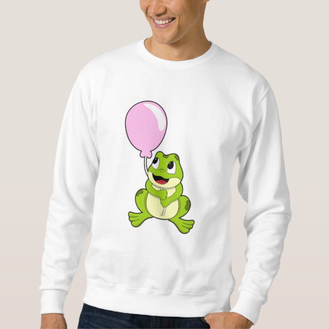 Frosch mit Ballon Sweatshirt (Vorderseite)
