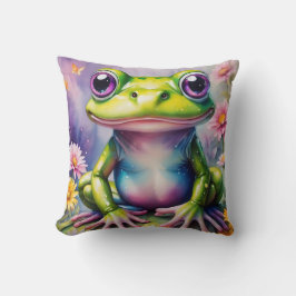 Frosch mit Blume, digitale Kunst Kissen