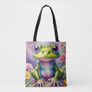 Frosch mit Blume, digitale Kunst Tasche