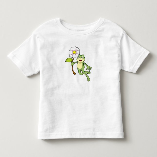Frosch mit Blume.PNG Kleinkind T-shirt (Vorderseite)