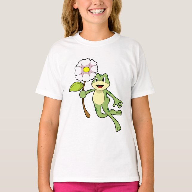 Frosch mit Blume.PNG T-Shirt (Vorderseite)