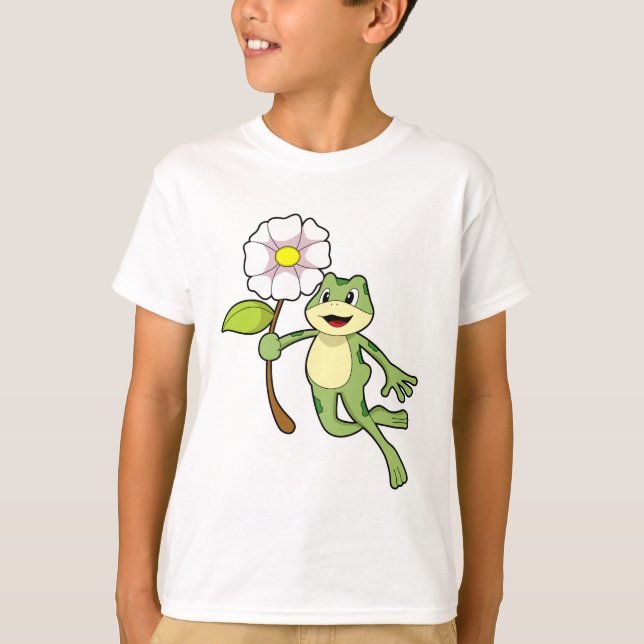 Frosch mit Blume.PNG T-Shirt (Vorderseite)
