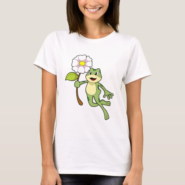 Frosch mit Blume.PNG T-Shirt (Vorderseite)