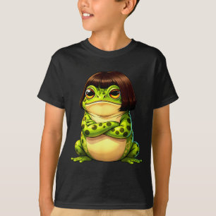 Frosch mit Bob-Frisur lustiger skurriler Frosch-Me T-Shirt