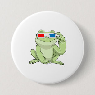 Frosch mit Brille Button