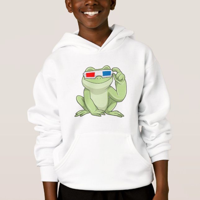 Frosch mit Brille Hoodie (Vorderseite)