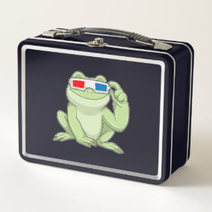 Frosch mit Brille Metall Brotdose