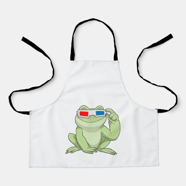 Frosch mit Brille Schürze (Vorderseite)