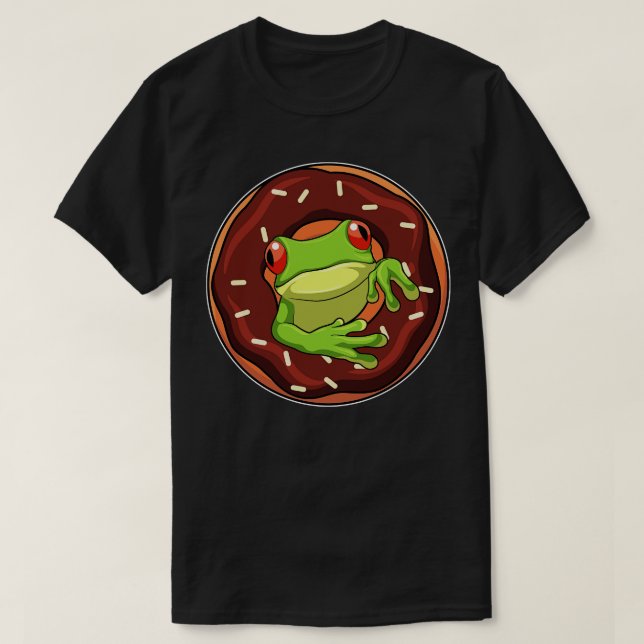 Frosch mit Donut T-Shirt (Design vorne)