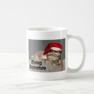 Frosch mit einer Weihnachtsmannmütze Kaffeetasse