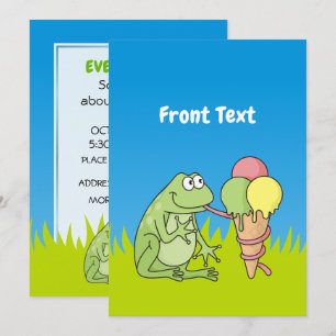Frosch mit Eiscreme Einladung