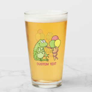 Frosch mit Eiscreme Glas