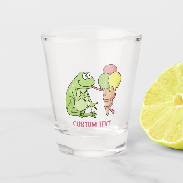 Frosch mit Eiscreme Schnapsglas (Vorderseite)
