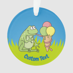 Frosch mit Eisschmuck Ornament