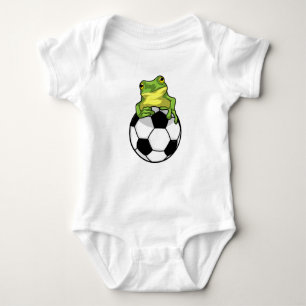 Frosch mit Fußball Baby Strampler