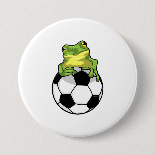 Frosch mit Fußball Button (Vorderseite)