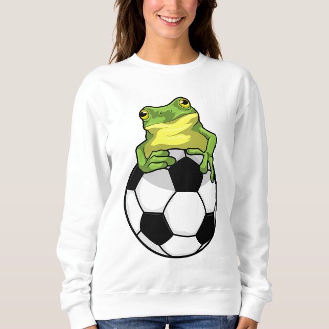 Frosch mit Fußball Sweatshirt (Vorderseite)