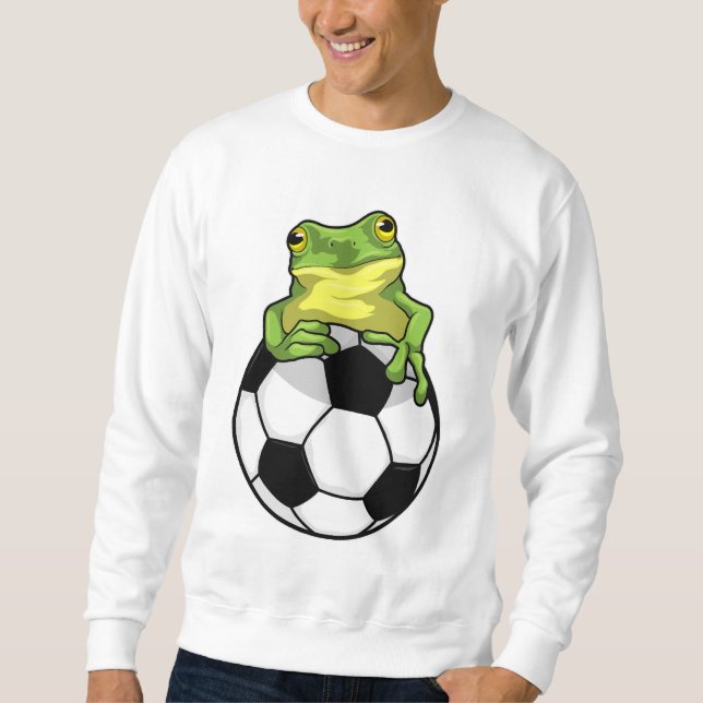 Frosch mit Fußball Sweatshirt (Vorderseite)