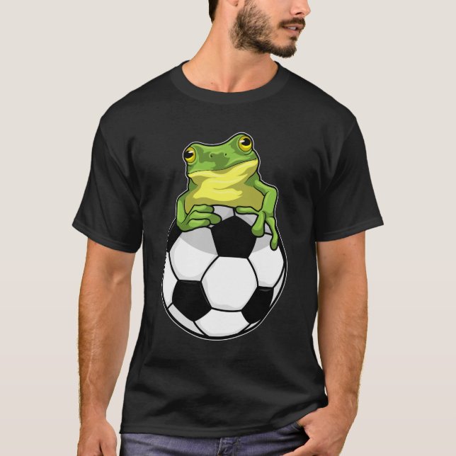 Frosch mit Fußball T-Shirt (Vorderseite)