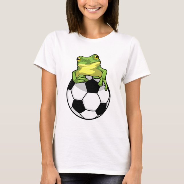 Frosch mit Fußball T-Shirt (Vorderseite)