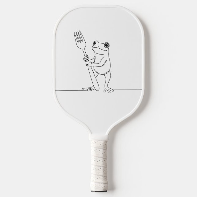 Frosch mit Gabel Pickleball Schläger (Vorderseite)