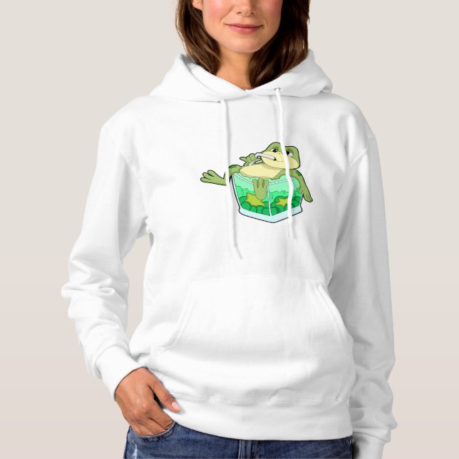 Frosch mit Glas Saft Hoodie (Vorderseite)