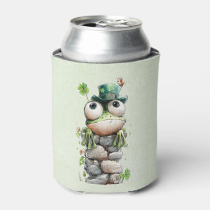 Frosch mit grünem Hut und Kleeblatt Süß Dosenkühler