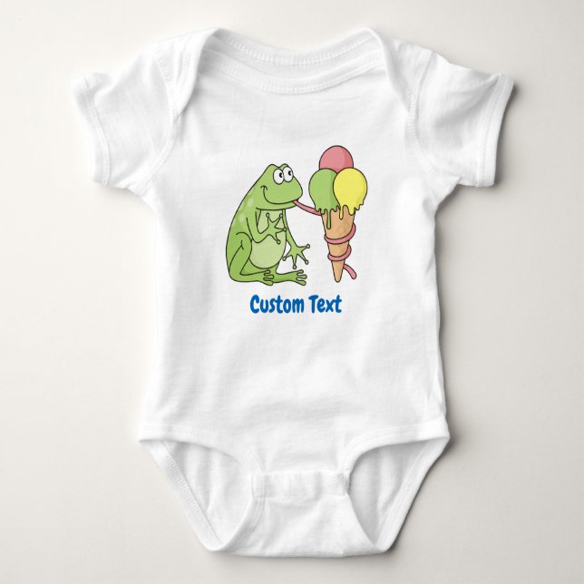 Frosch mit Icecream Baby Bodysuit Strampler (Vorderseite)