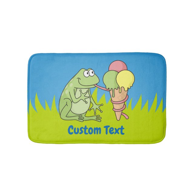 Frosch mit Icecream Bad Mat Badematte (Vorderseite)