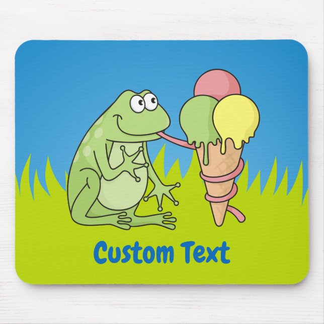 Frosch mit Icecream Mouse Pad Mousepad (Vorne)