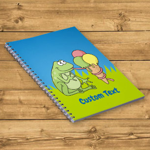 Frosch mit Icecream-Notebook Notizblock