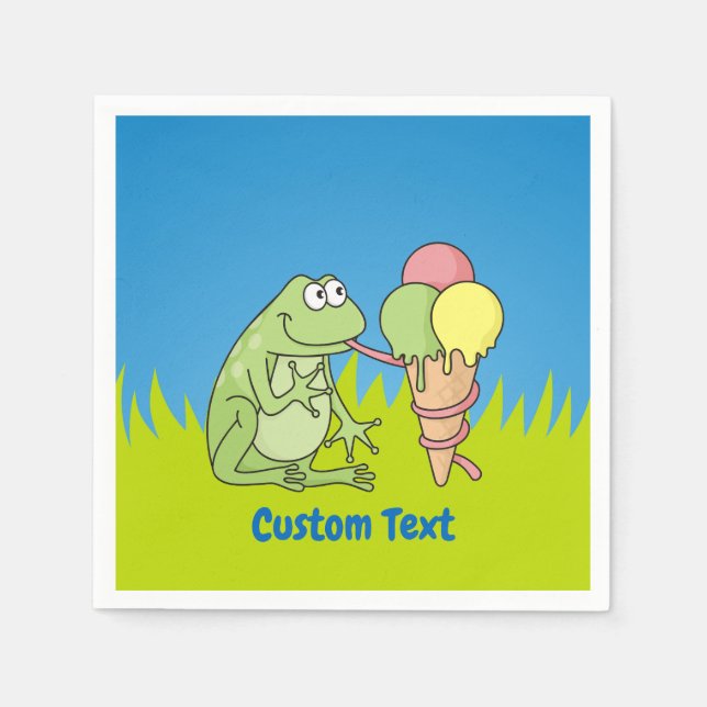 Frosch mit Icecream Paper Napkins Serviette (Vorderseite)