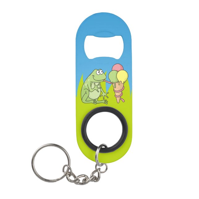 Frosch mit Icecream Schlüsselanhänger Flaschenöffn Mini Flaschenöffner (Vorderseite)