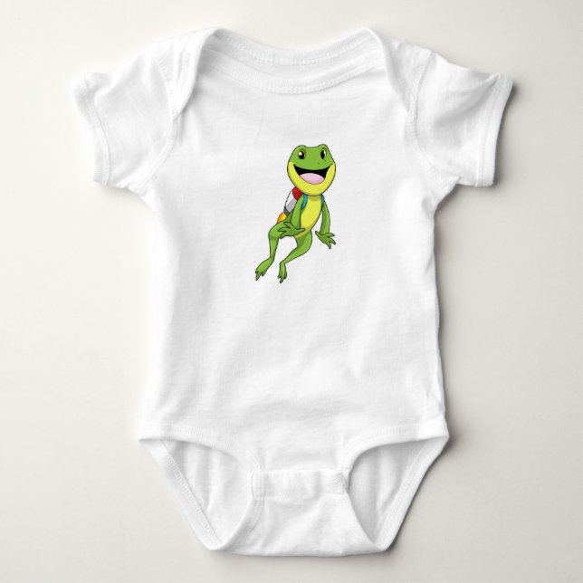 Frosch mit Jetpack Baby Strampler (Vorderseite)