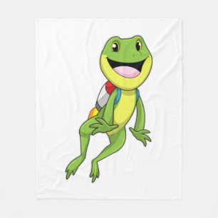 Frosch mit Jetpack Fleecedecke