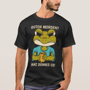 Frosch mit Kaffee, der Guten Morgen sagt  Ganz dün T-Shirt