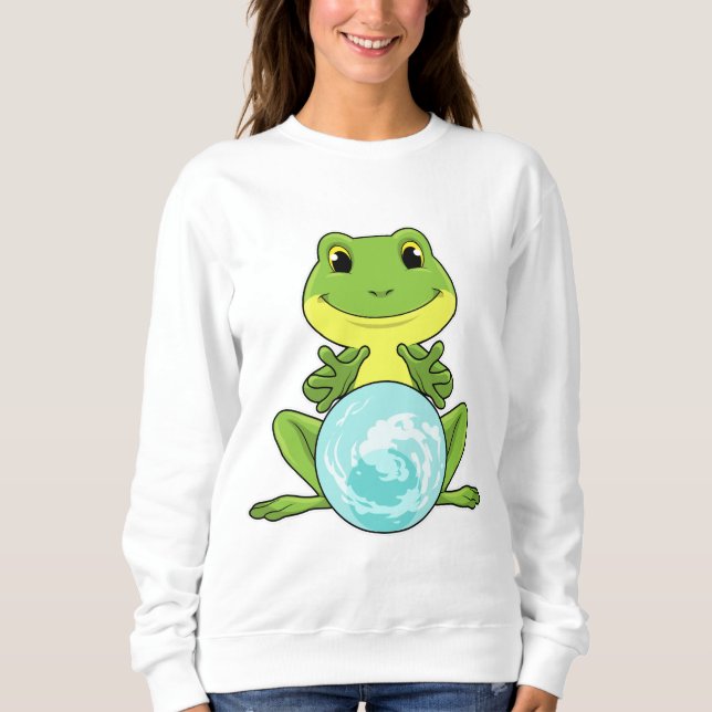 Frosch mit Kristallkugel Sweatshirt (Vorderseite)